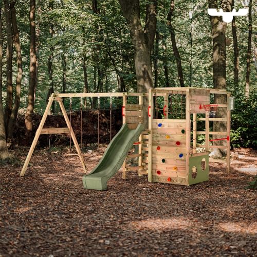 fatmoose-actionarena-air-gioco-da-giardino-in-legno-con-altalena-scivolo-verde-m image 8