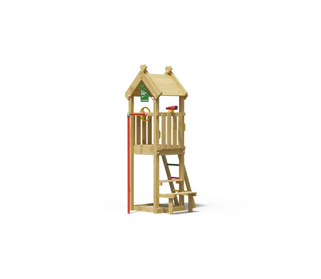 jungle-gym-jungle-totem-castello-in-legno-con-palo-dei-pompieri-sabbiera-e-tavol image 1