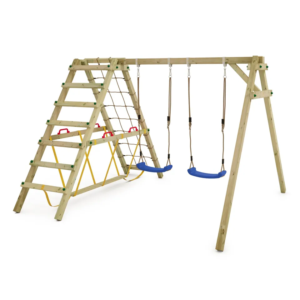 wickey-smart-hike-altalena-doppia-in-legno-per-giardino-con-modulo-surfswing-e-a image 1