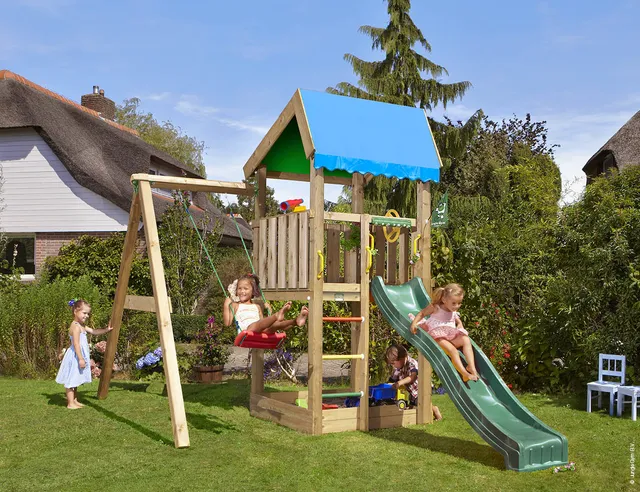 jungle-gym-jungle-home-struttura-da-arrampicata-in-legno-con-altalena-e-sabbiera image 1