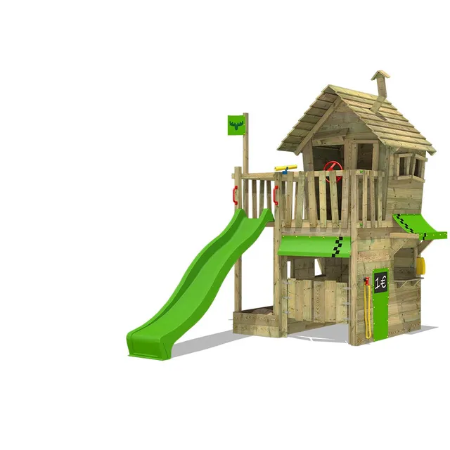 fatmoose-rebelracer-parco-giochi-in-legno-per-giardino-con-scivolo-mela-verde-ca image 1