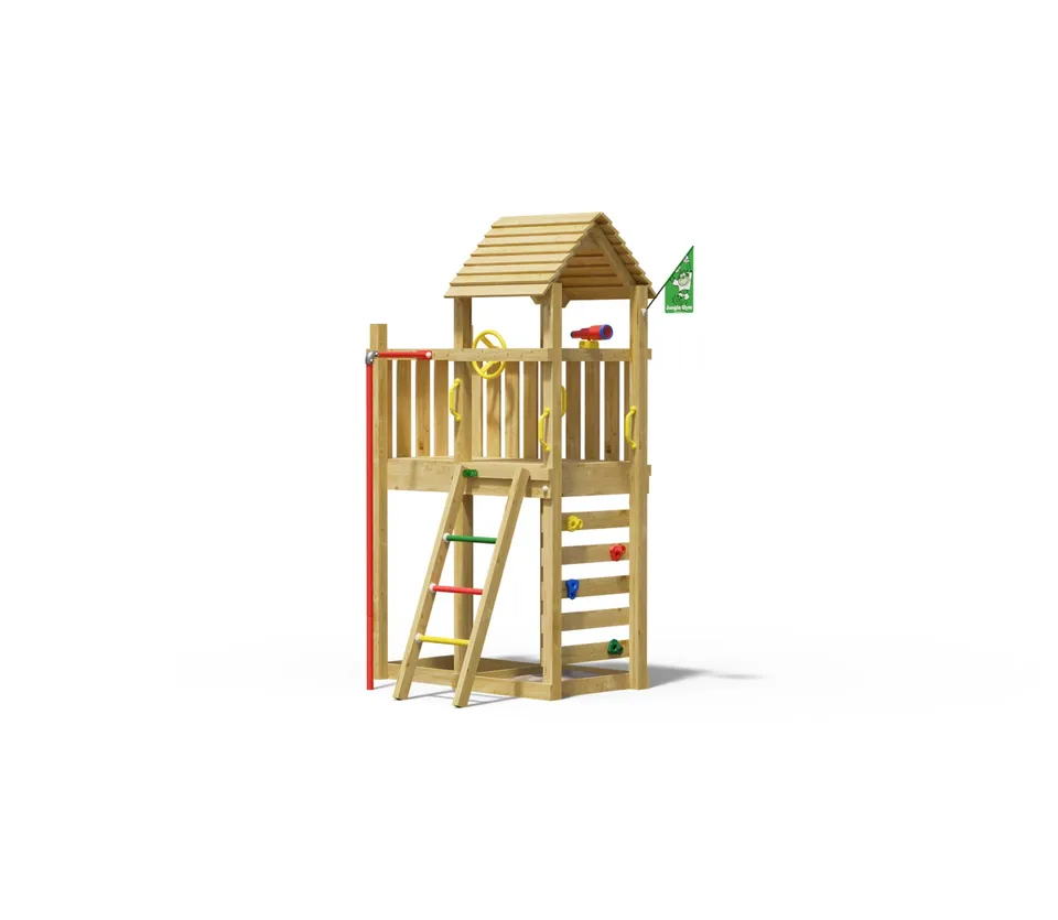 jungle-gym-jungle-safari-struttura-in-legno-con-palo-dei-pompieri image 1