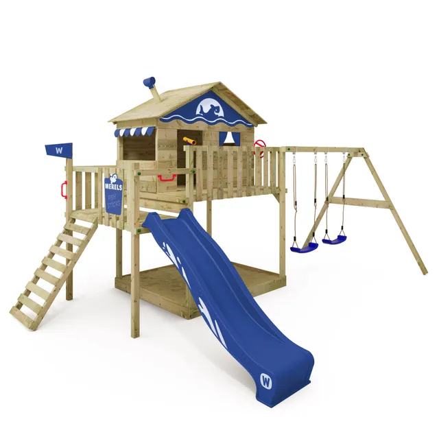 wickey-smart-coast-gioco-da-giardino-in-legno-con-casetta-altalena-scivolo-blu-s image 1