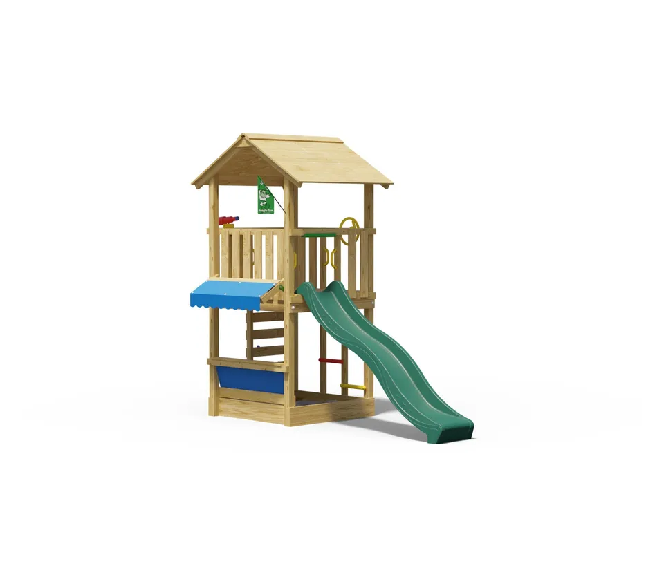 jungle-gym-jungle-vista-castello-arrampicata-in-legno-per-giardino-con-scivolo-e image 1