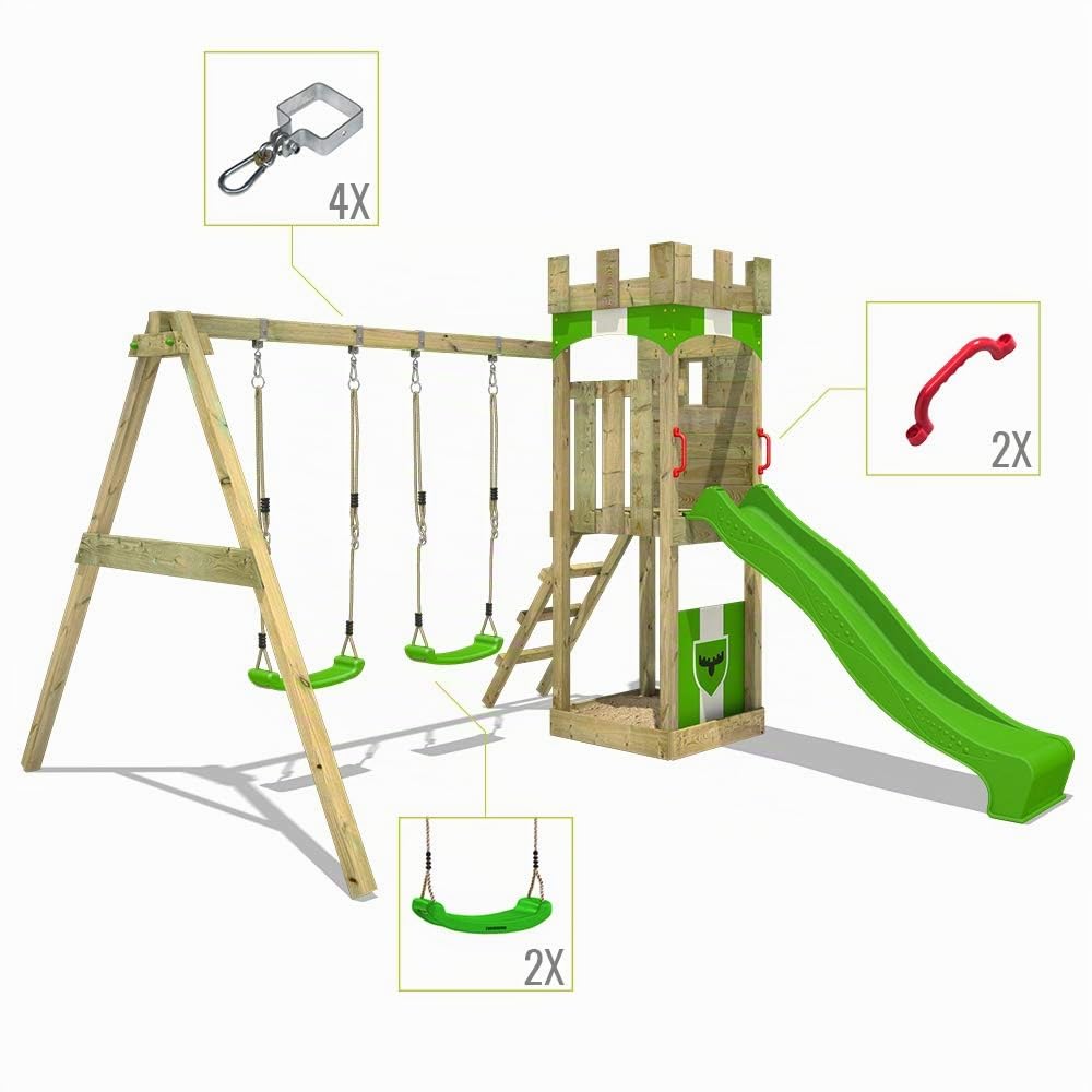 fatmoose-treasuretower-top-xxl-torre-da-gioco-in-legno-per-giardino-con-altalena image 3