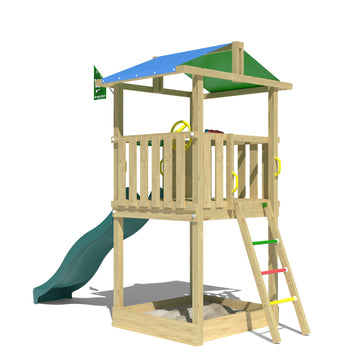 jungle-gym-jungle-hut-castello-arrampicata-in-legno-con-scivolo-per-giardino image 6