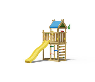 jungle-gym-jungle-nomad-telaio-in-legno-per-arrampicata-con-scivolo-scala-parete image 2