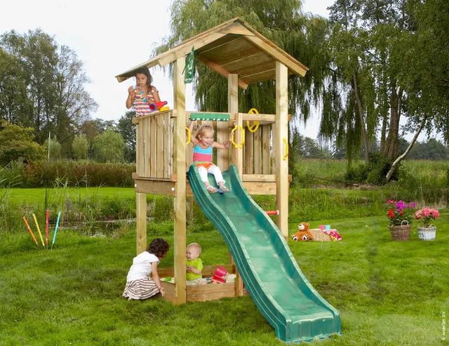 jungle-gym-jungle-casa-telaio-da-arrampicata-in-legno-con-scivolo-per-giardino image 1