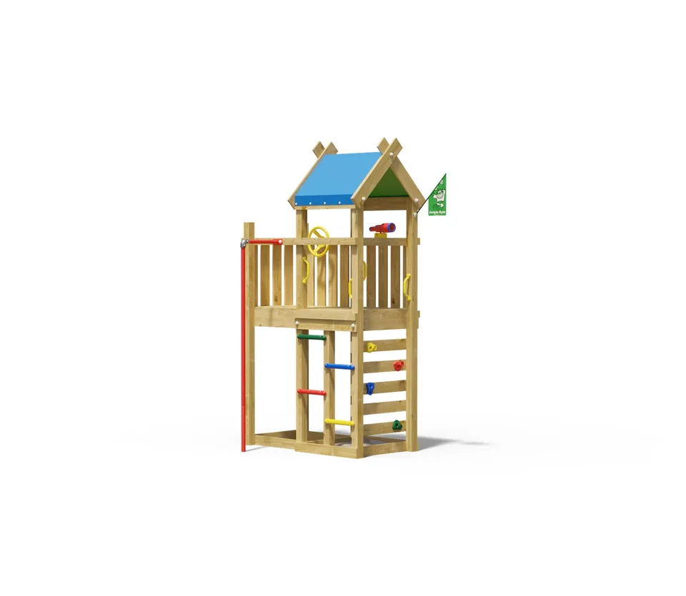 jungle-gym-jungle-nomad-castello-arrampicata-in-legno-con-palo-dei-pompieri-e-sa image 1
