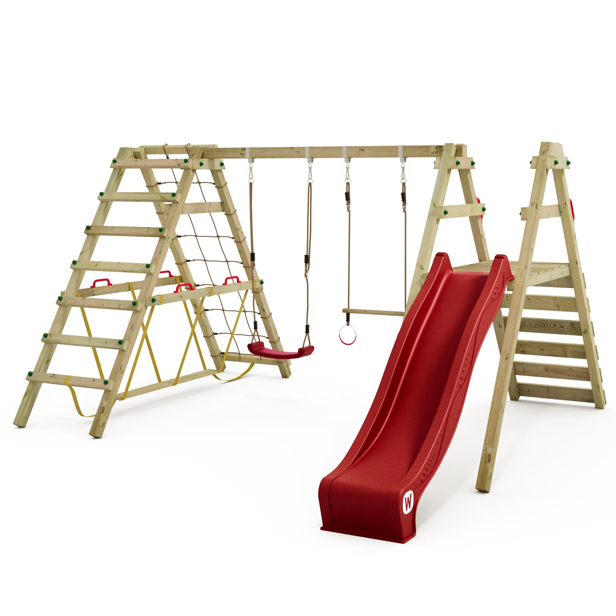 wickey-smart-shake-altalena-doppia-in-legno-per-bambini-con-scivolo-blu-e-modulo image 8