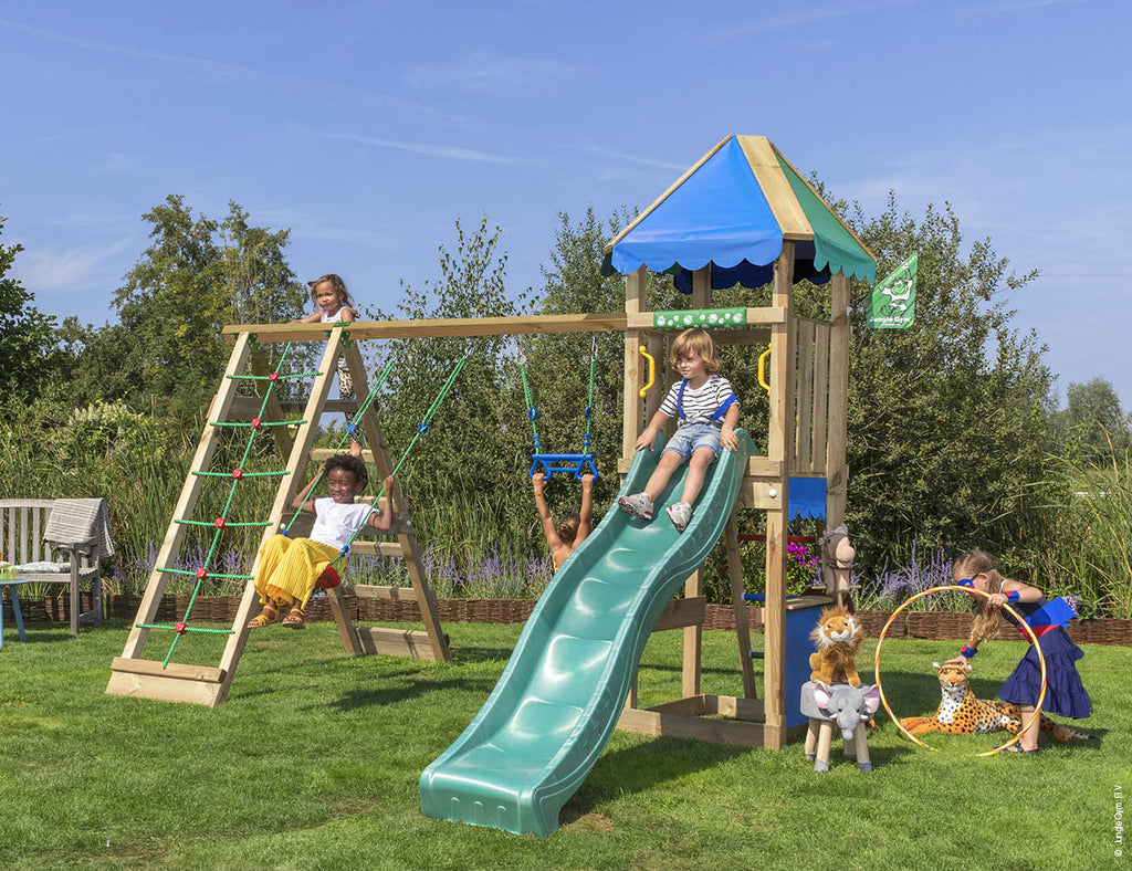 jungle-gym-jungle-cirque-castello-da-arrampicata-in-legno-con-altalene-e-rete image 1