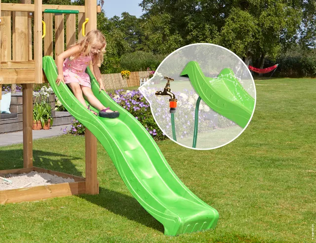 jungle-gym-wavy-star-slide-xl-verde-scivolo-ondulato-220-cm-per-castelli-in-legn image 1