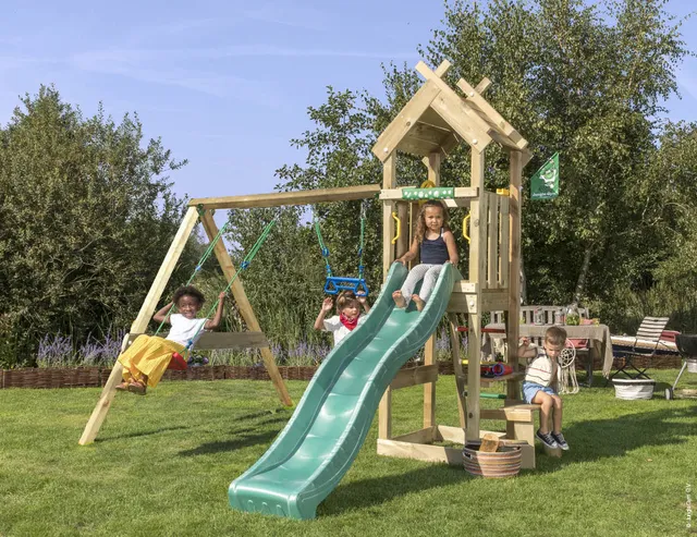jungle-gym-jungle-totem-castello-in-legno-con-doppia-altalena image 1