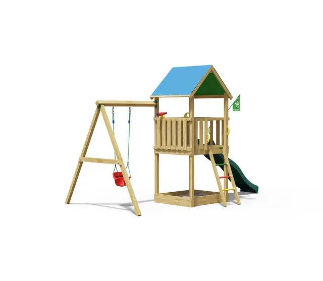 jungle-gym-jungle-tango-babyswing-castello-arrampicata-in-legno-con-altalena image 1