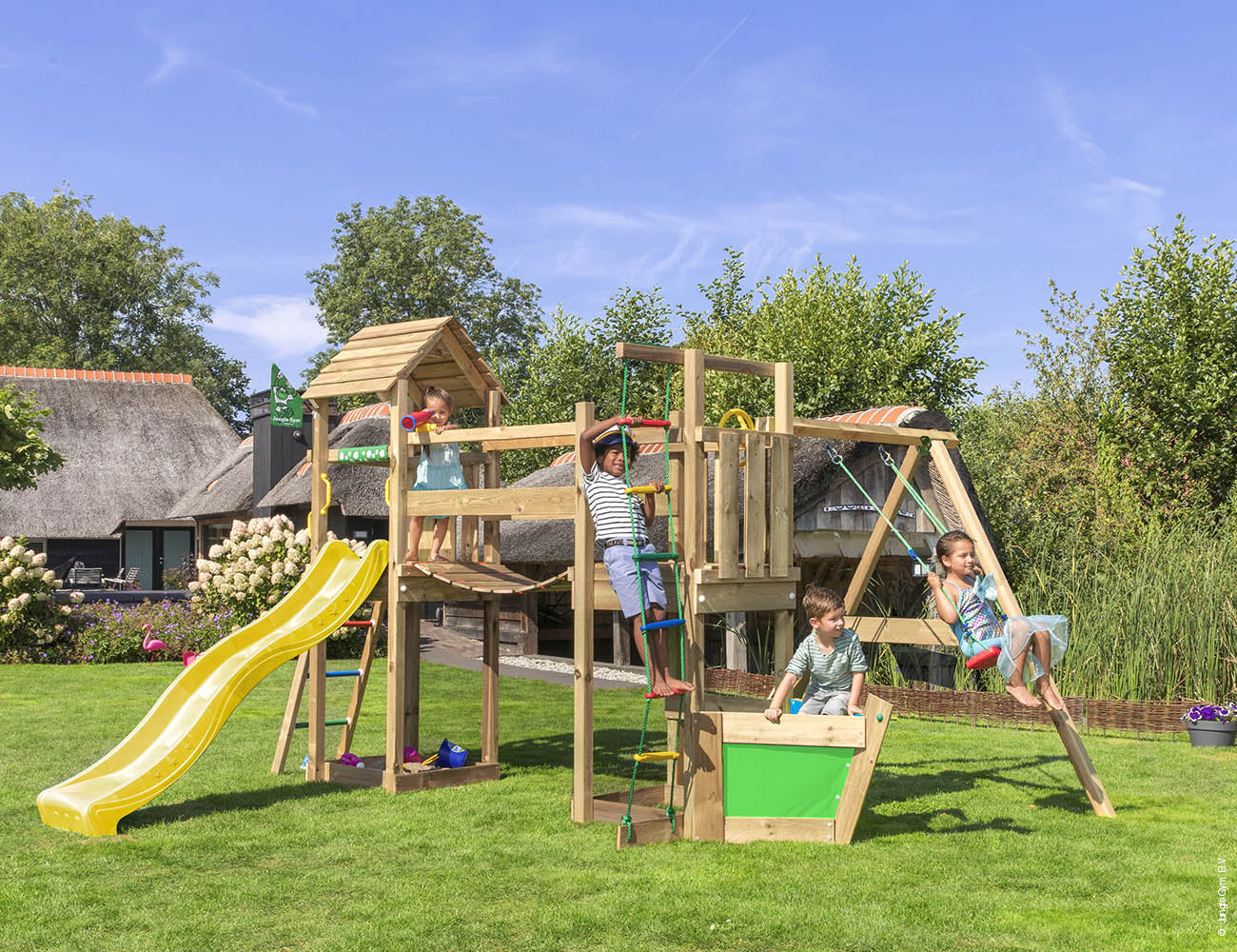 jungle-gym-jungle-voyager-castello-arrampicata-in-legno-con-altalena-parete-di-a image 7