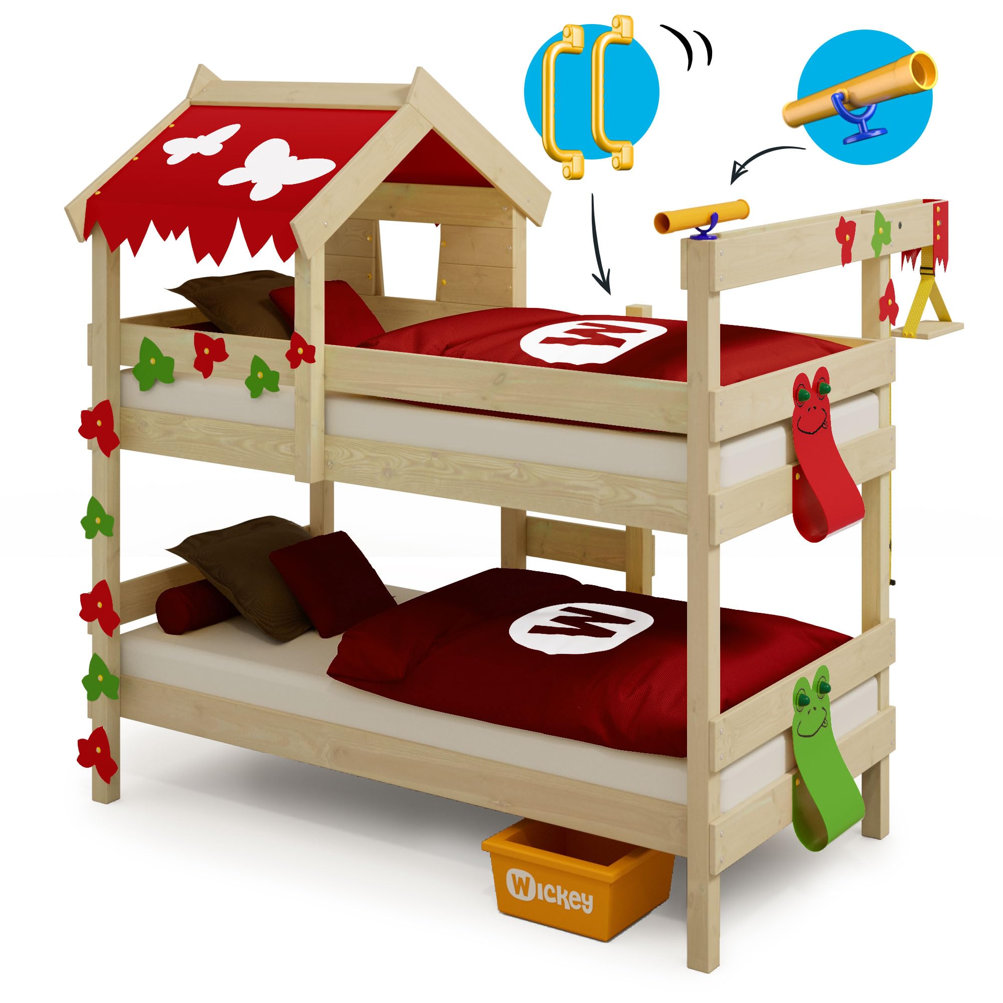 wickey-crazy-ivy-letto-a-castello-per-2-bambini-con-tetto-scaletta-e-rete-a-dogh image 6