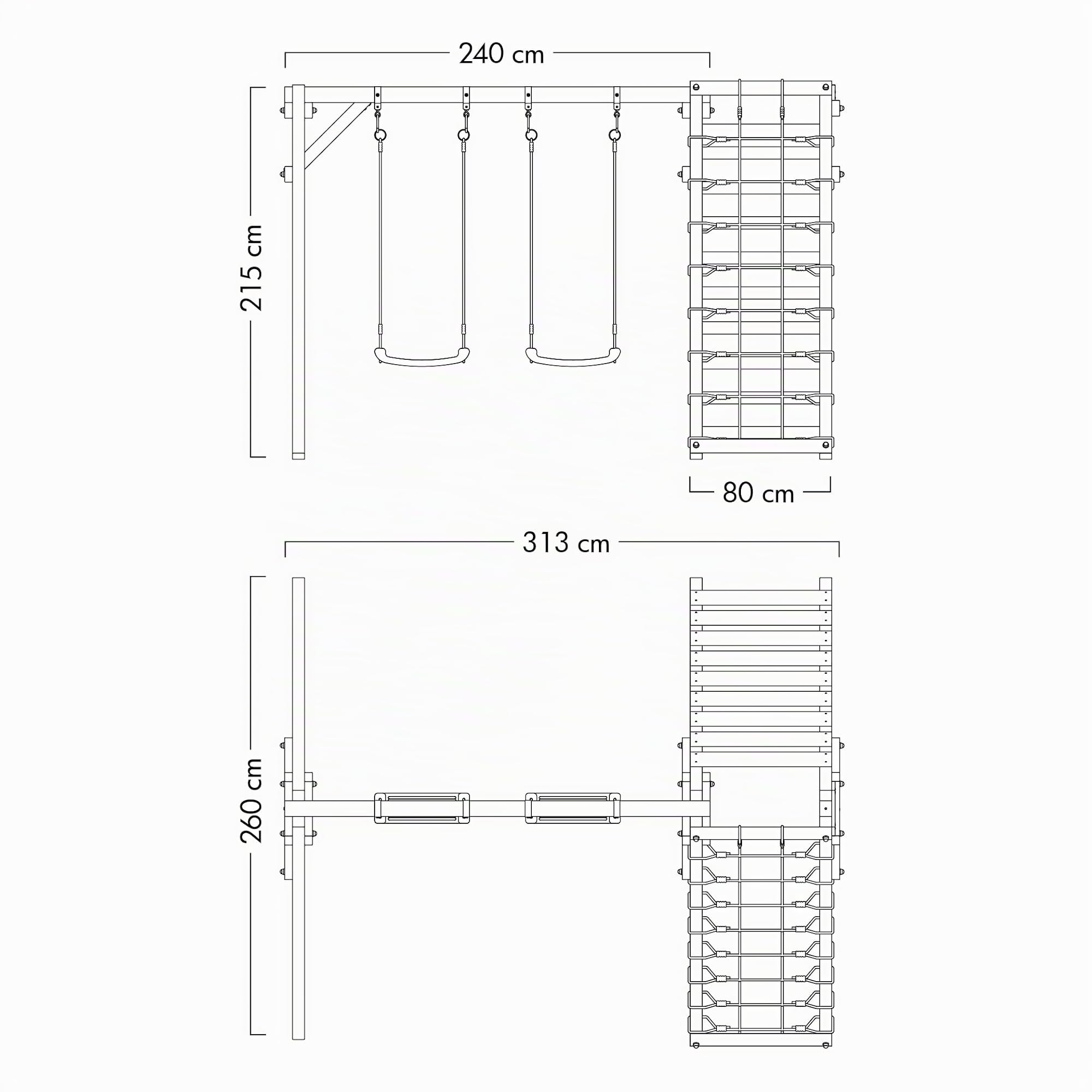 wickey-smart-cliff-altalena-doppia-in-legno-per-giardino-con-modulo-arrampicata- image 6