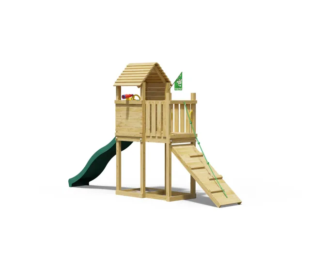 jungle-gym-jungle-pod-castello-in-legno-compatto-con-scivolo image 1
