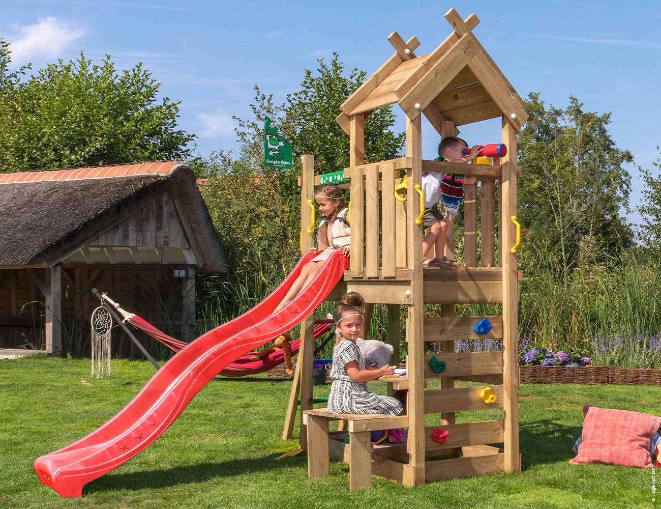 jungle-gym-jungle-teepee-castello-arrampicata-in-legno-con-scivolo-e-tavolo-da-p image 8