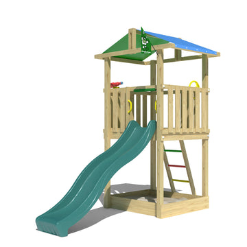 jungle-gym-jungle-hut-castello-arrampicata-in-legno-con-scivolo-per-giardino image 4