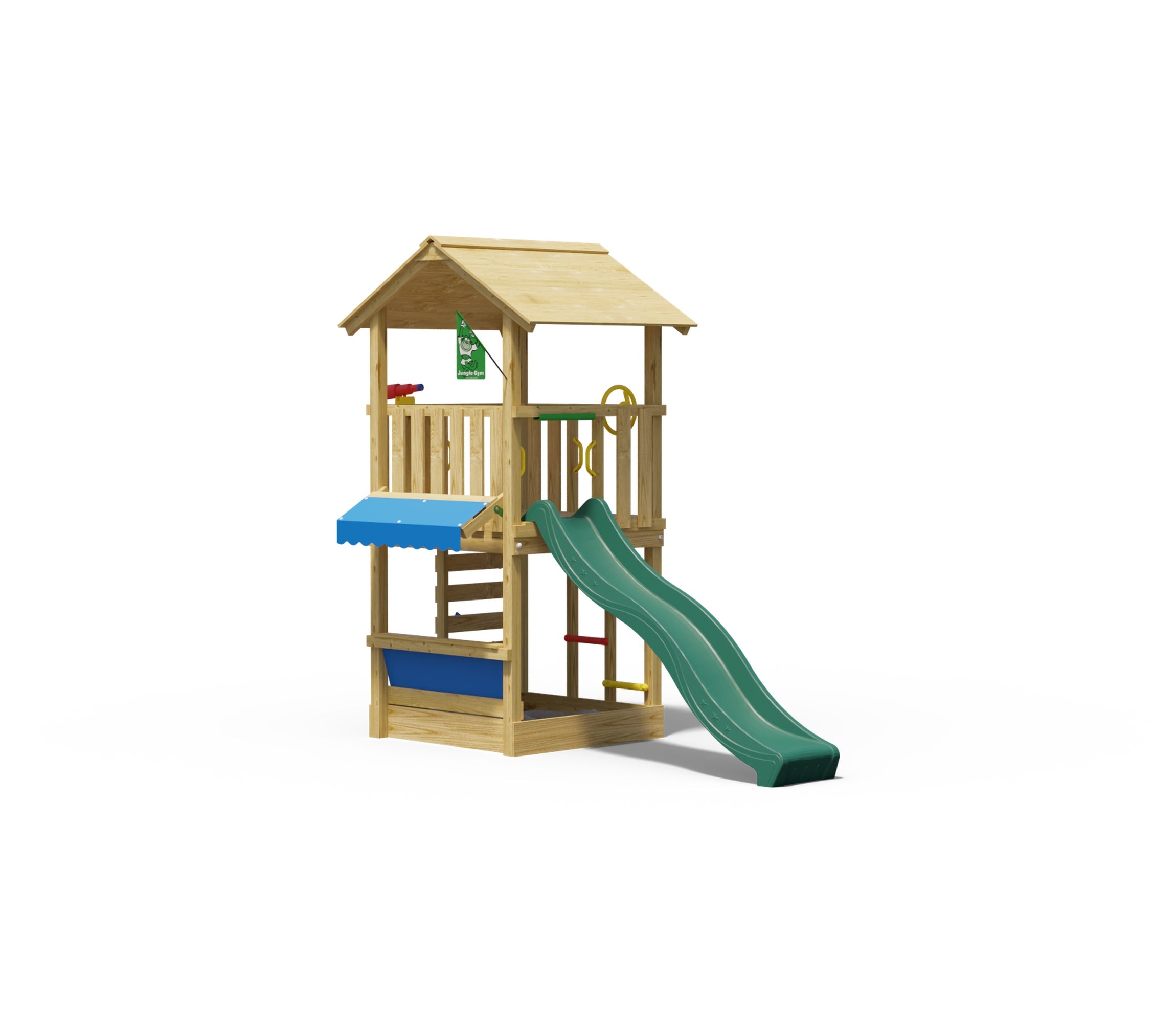 jungle-gym-jungle-vista-castello-arrampicata-in-legno-per-giardino-con-scivolo-e image 1