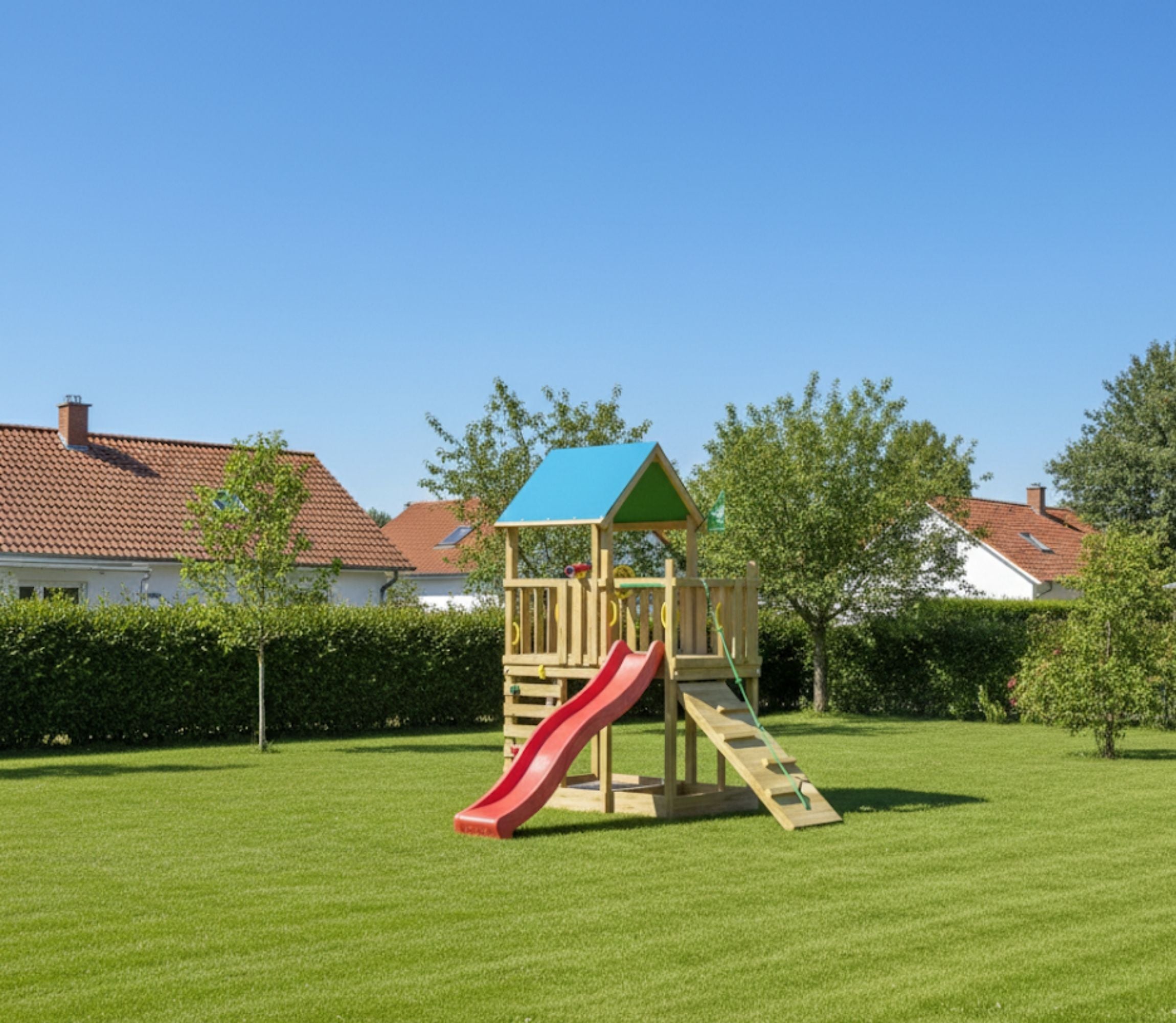 jungle-gym-jungle-wonder-castello-arrampicata-in-legno-con-scivolo-e-rampa-manig image 2