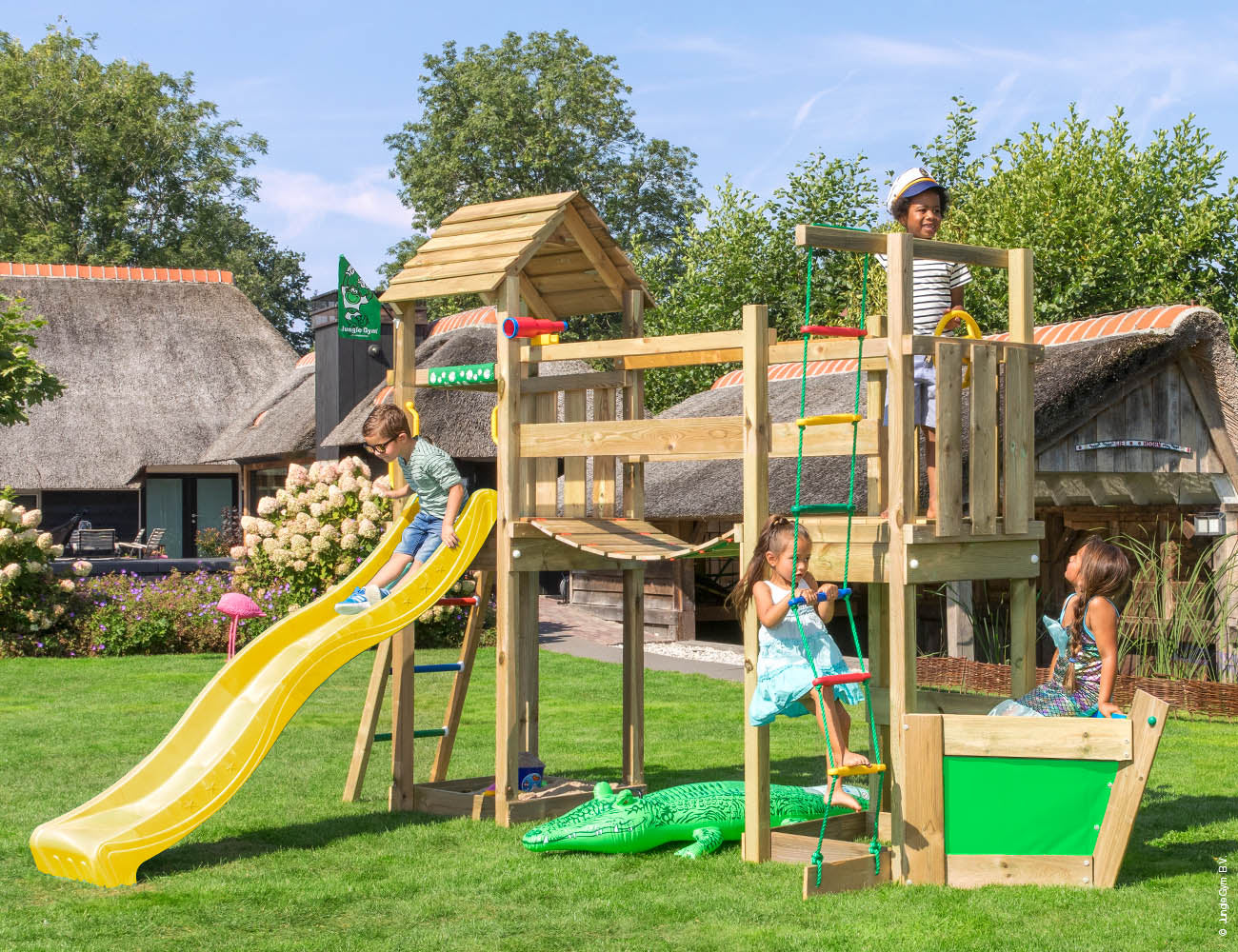 jungle-gym-jungle-voyager-struttura-in-legno-con-scivolo-e-ponte-di-arrampicata image 7
