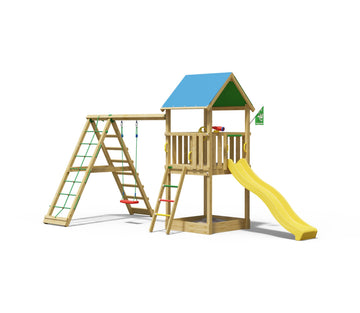 jungle-gym-jungle-castle-castello-in-legno-con-altalena-e-rete-di-arrampicata image 5