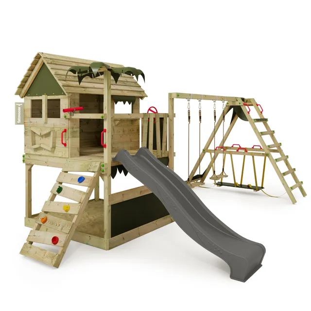 fatmoose-tikataka-town-parco-giochi-portico-in-legno-con-altalena-surfswing-sciv image 1