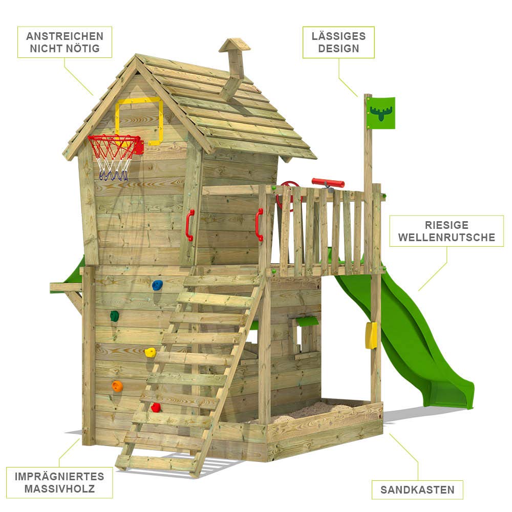 fatmoose-rebelracer-parco-giochi-in-legno-per-giardino-con-scivolo-mela-verde-ca image 2