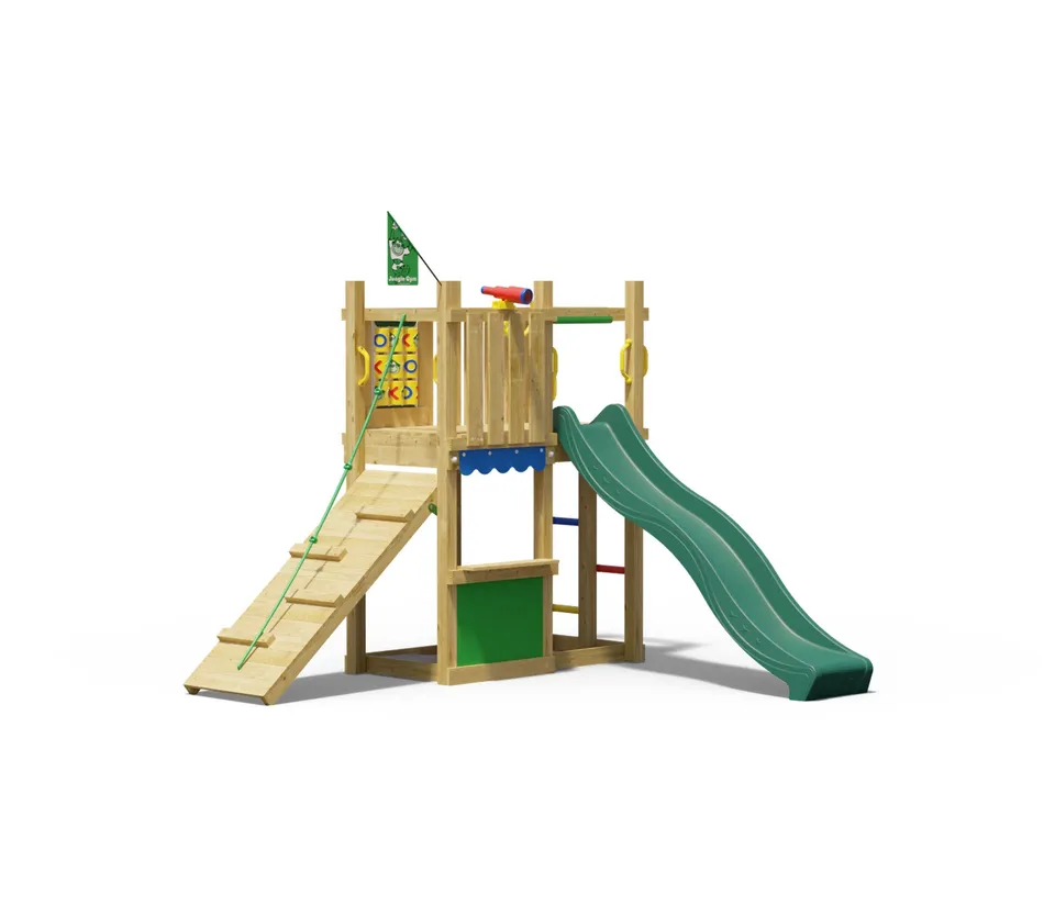 jungle-gym-jungle-trail-casa-da-gioco-in-legno-con-scivolo-e-bancarella-set-arra image 1