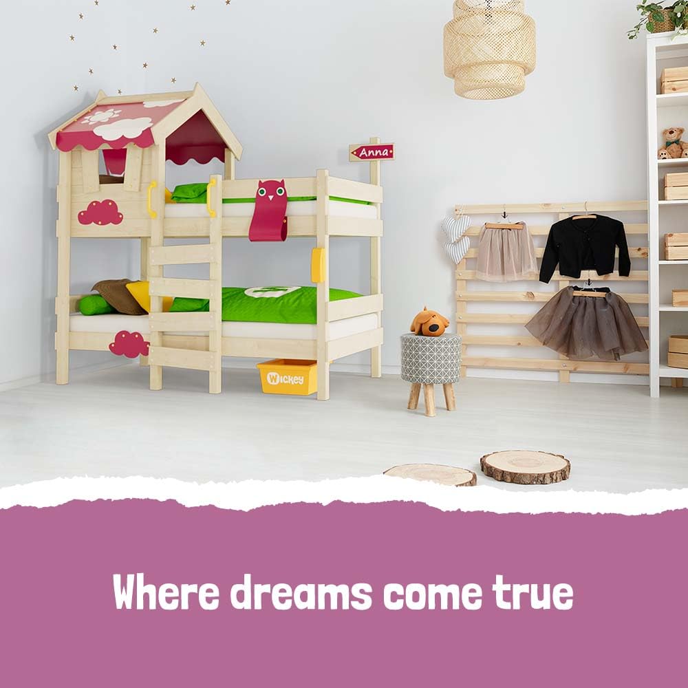 wickey-crazy-daisy-letto-a-castello-per-bambini-con-tetto-finestra-scaletta-e-re image 5