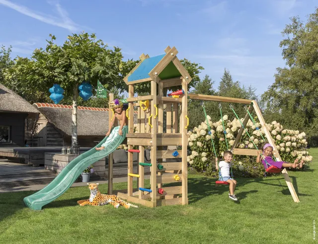jungle-gym-jungle-nomad-casa-da-gioco-in-legno-con-doppia-altalena-e-sabbiera-se image 1
