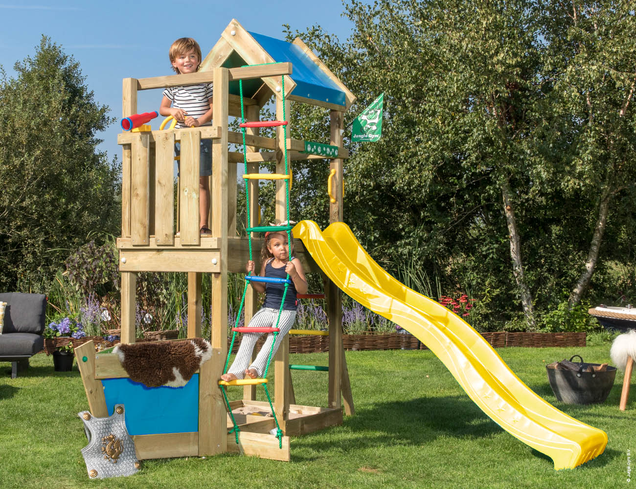 jungle-gym-jungle-viking-castello-arrampicata-in-legno-con-scivolo image 7