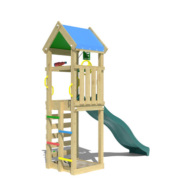 jungle-gym-jungle-patio-castello-arrampicata-in-legno-con-scivolo-scala-e-playde image 4