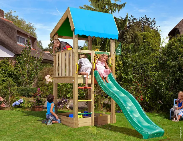 jungle-gym-jungle-home-castello-arrampicata-in-legno-con-scivolo-per-giardino-an image 1