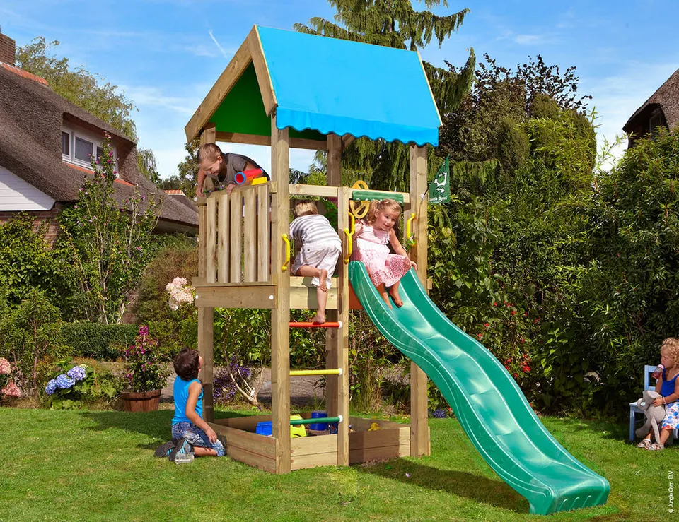 jungle-gym-jungle-home-castello-arrampicata-in-legno-con-scivolo-per-giardino-an image 1
