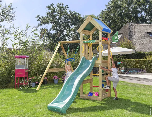 jungle-gym-jungle-patio-telaio-in-legno-per-arrampicata-con-altalena-trapezio-e- image 1