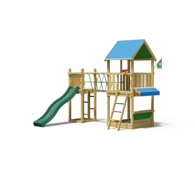 jungle-gym-jungle-coupe-castello-arrampicata-in-legno-con-scivolo-e-banco-del-me image 1