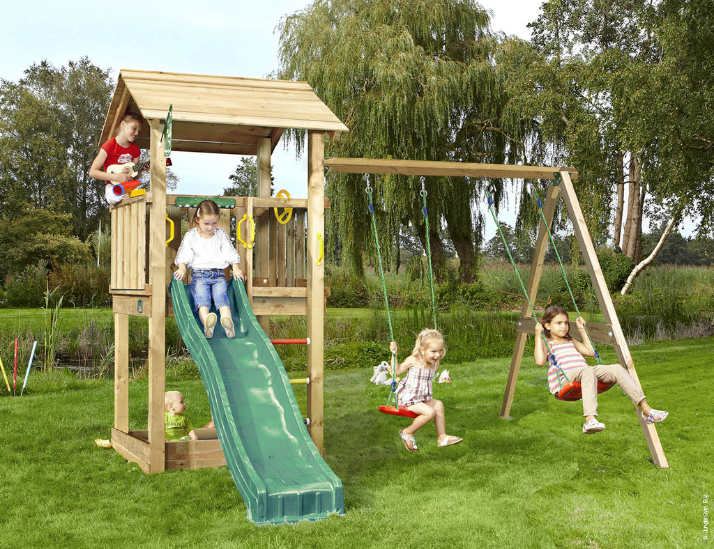 jungle-gym-jungle-casa-struttura-in-legno-per-arrampicata-con-doppia-altalena image 1