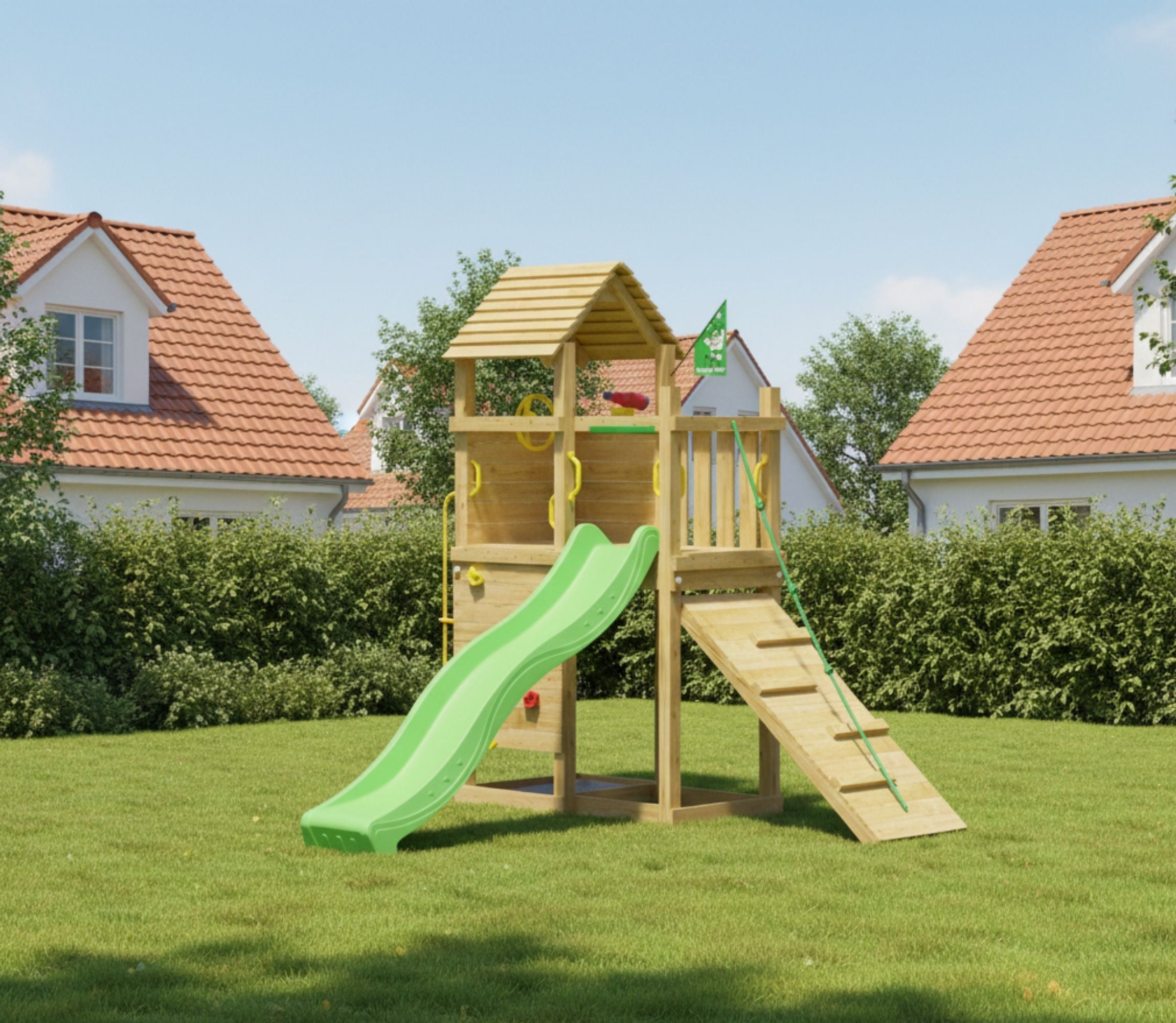 jungle-gym-jungle-roamer-castello-arrampicata-in-legno-con-scivolo image 2