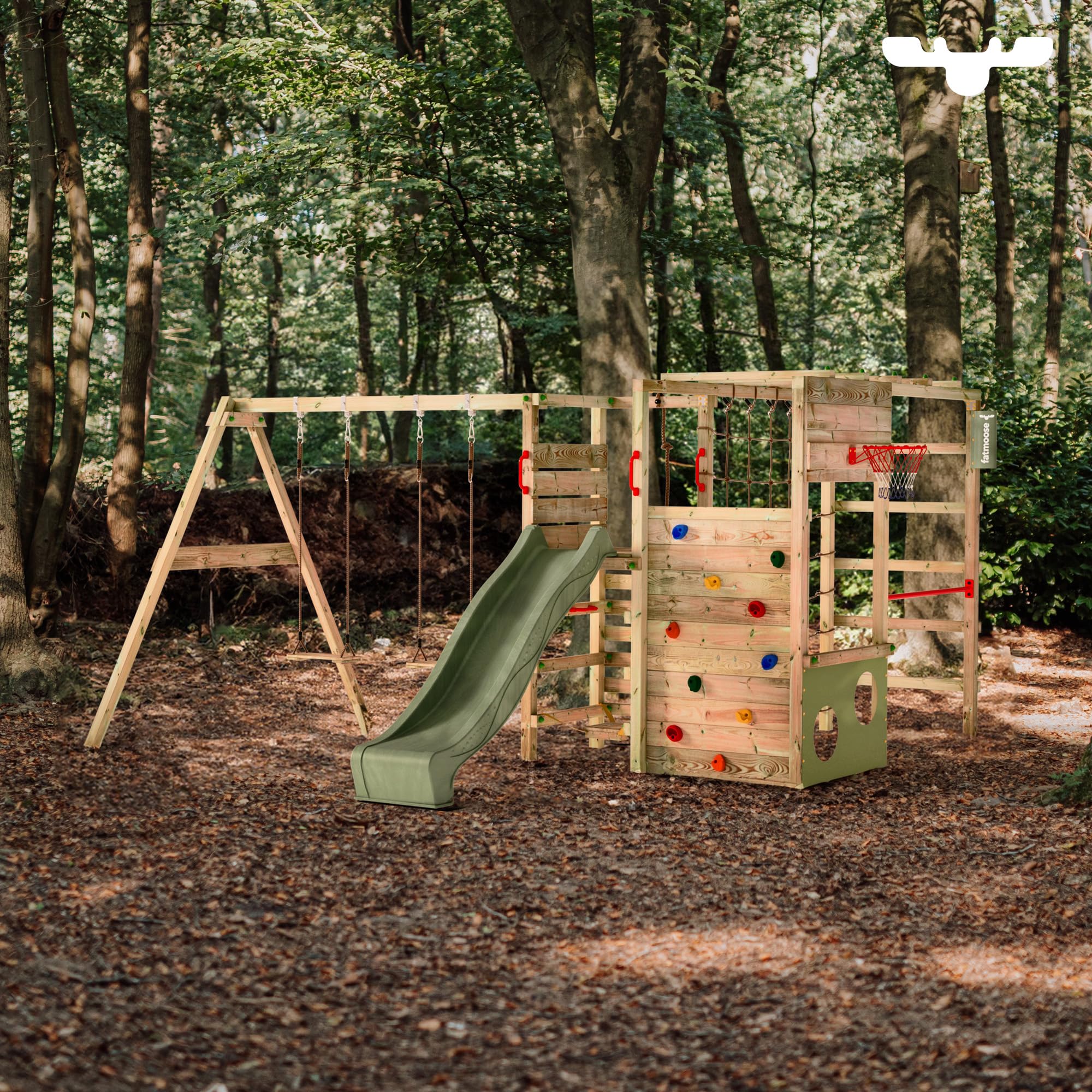 fatmoose-actionarena-air-gioco-da-giardino-in-legno-con-altalena-scivolo-verde-m image 3