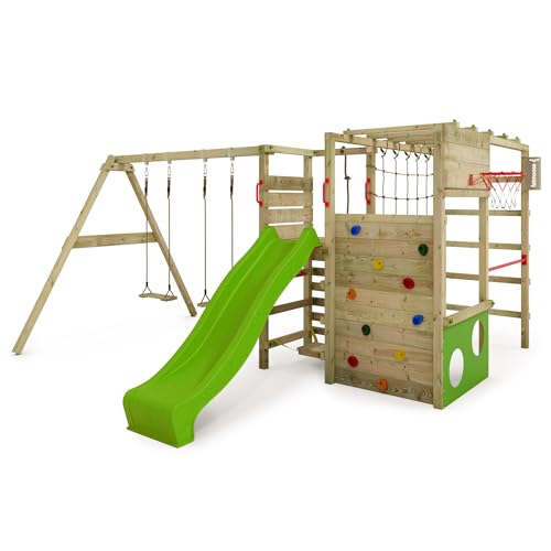 fatmoose-actionarena-air-gioco-da-giardino-in-legno-con-altalena-scivolo-verde-m image 6