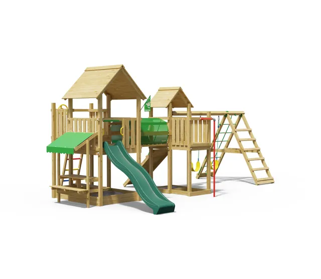 jungle-gym-jungle-atlas-telaio-in-legno-per-arrampicata-con-altalene-rete-di-arr image 1