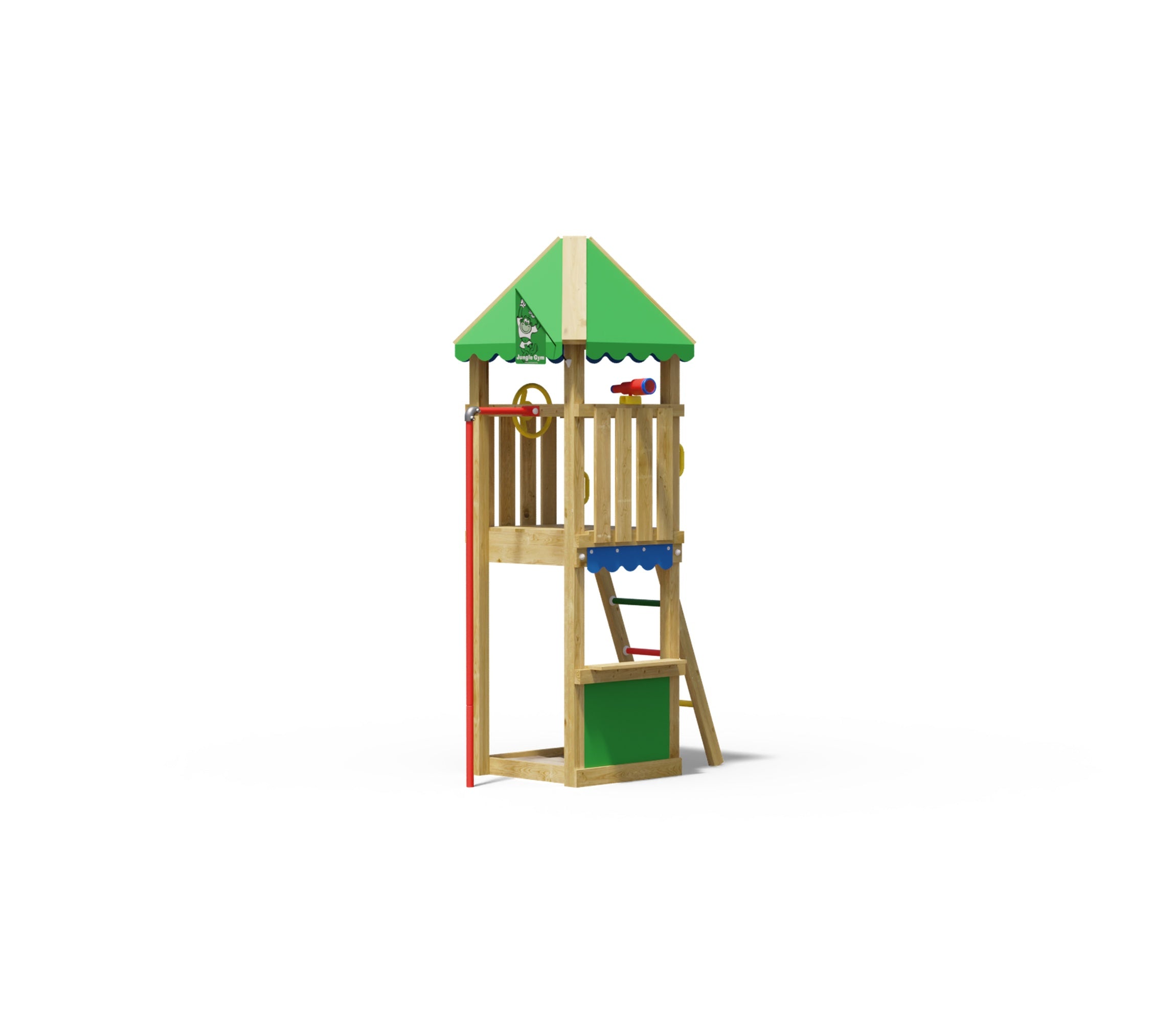 jungle-gym-jungle-cirque-castello-da-arrampicata-in-legno-con-palo-da-pompiere image 1