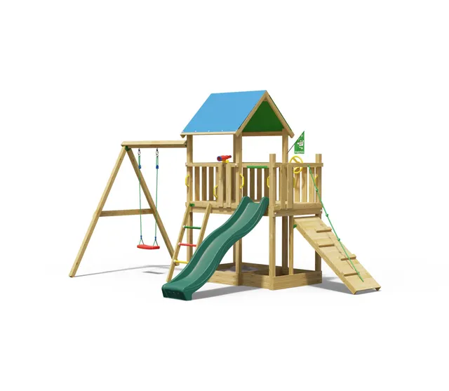 jungle-gym-jungle-manor-arrampicatore-in-legno-con-altalena image 1