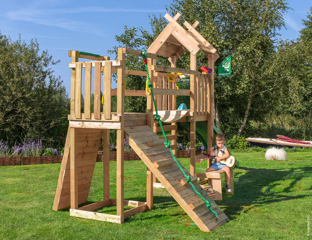 jungle-gym-jungle-totem-parco-giochi-in-legno-con-scivolo-ponte-e-tavolo-da-picn image 1