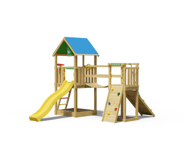 jungle-gym-jungle-castle-arrampicata-in-legno-con-scivolo-e-ponte-clatter image 6