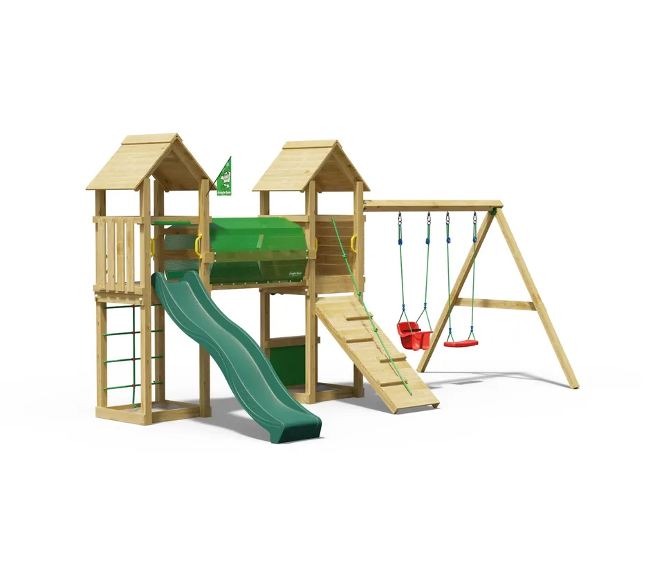 jungle-gym-jungle-darwin-castello-arrampicata-in-legno-con-doppia-altalena image 1