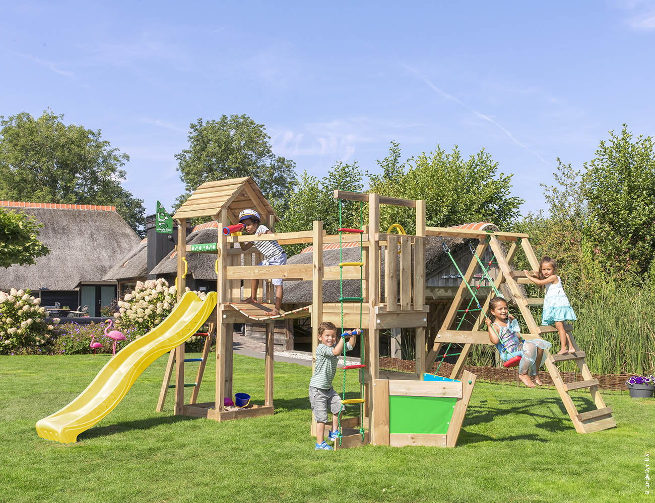 jungle-gym-jungle-voyager-struttura-in-legno-con-altalena-e-rete-da-arrampicata image 7
